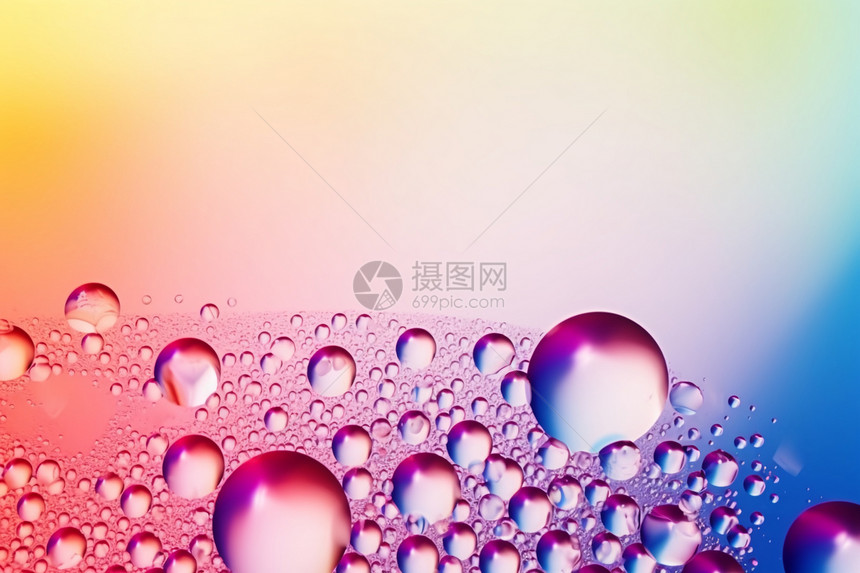 抽象透明气泡彩虹背景图片
