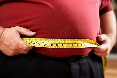 男人的肥胖腰围高清图片