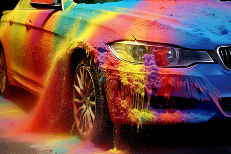 洗车泡沫剂汽车喷涂高清图片