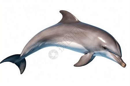 海豚喷水白色背景上的灰色海豚背景