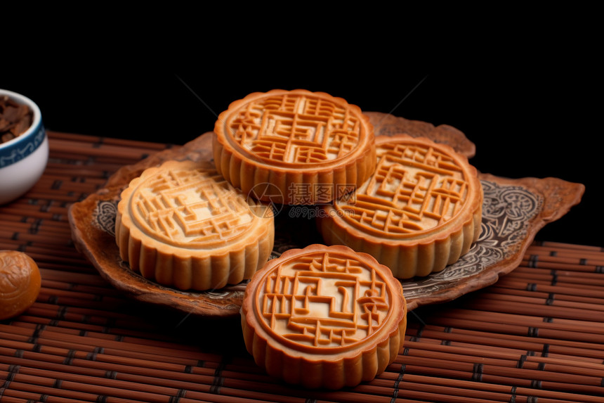 中秋节传统美食-月饼图片