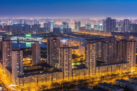现代城市的夜景高清图片