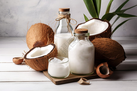椰子的衍生食品背景图片