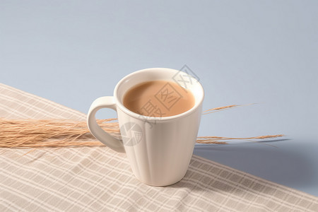 一杯热奶茶背景图片