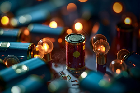 节能灯泡细节未来派钠离子电池的概念图设计图片