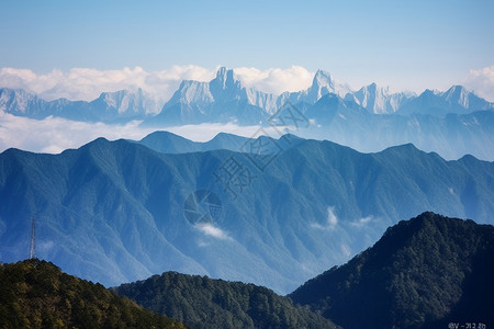 美丽的山脉风景背景图片