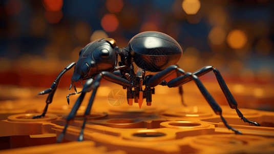 科技技术的黑蚂蚁背景图片