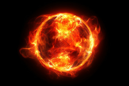 燃烧特效闪耀的火球设计图片