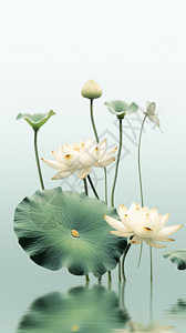 莲花与水素材池塘i的荷花荷叶设计图片