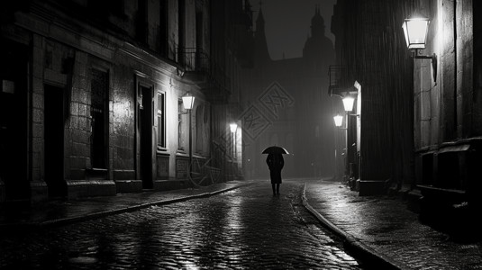 黑暗的街道背景图片