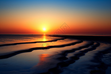 日落自然海景图片