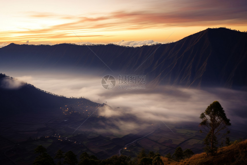 火山口风景图片