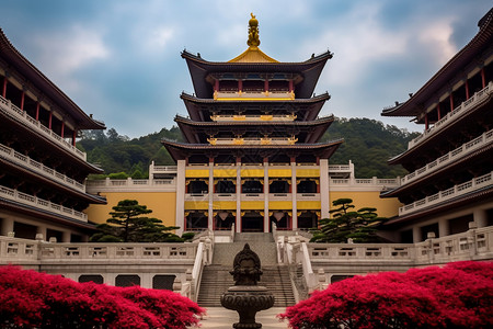 中台禅寺建筑高清图片