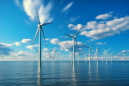海上风力发电背景图片