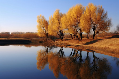 湿地公园的风景背景图片