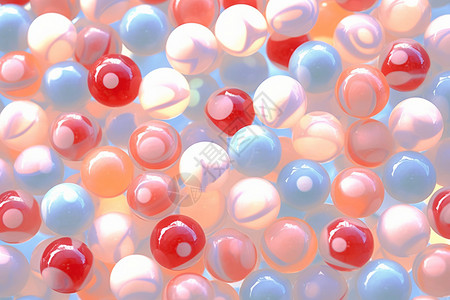 漂浮彩色小球彩虹泡泡糖装饰背景