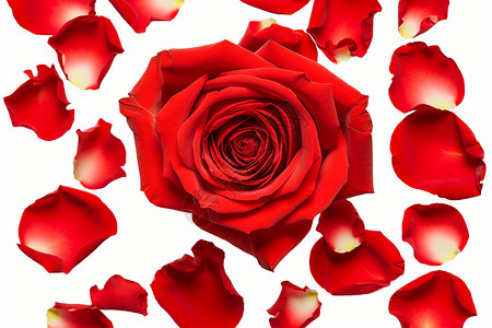 浪漫的红色玫瑰花瓣图片