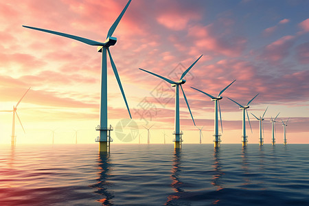 海上新能源风力涡轮机图片