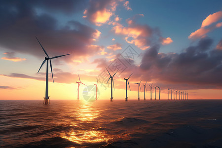 迷人的海上风电场世界背景图片