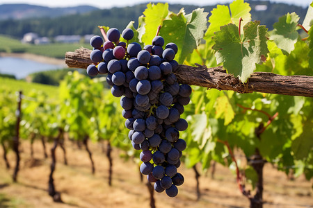 农场中的成熟葡萄背景图片