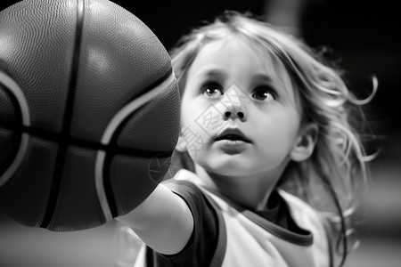 喜爱篮球的小女孩图片
