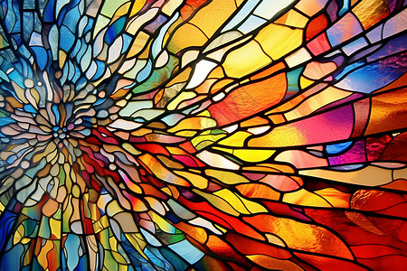 教堂图案彩色玻璃艺术背景