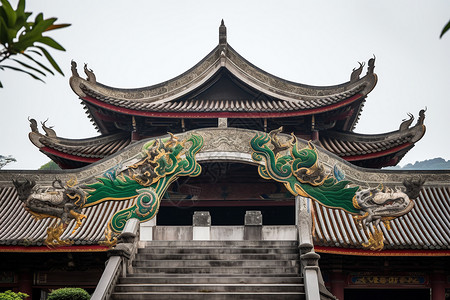 寺庙传统建筑背景图片