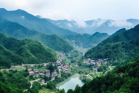 农村地区的自然风景背景