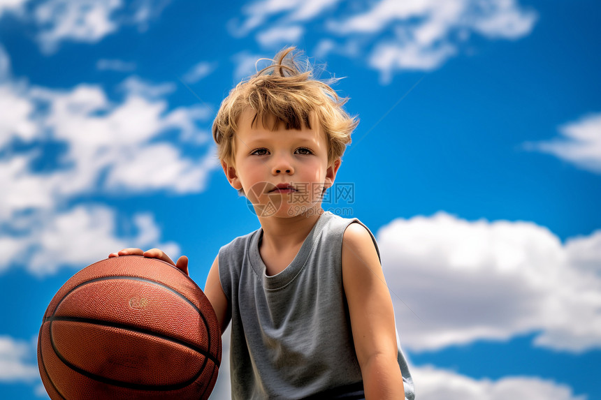 玩篮球的儿童特写镜头图片