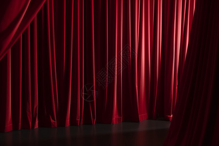 舞台上的红色窗帘背景图片