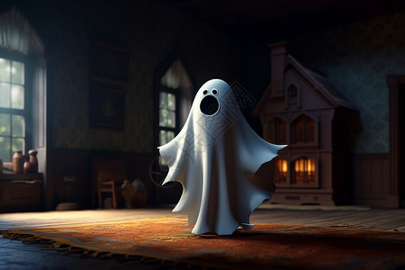 可爱幽灵鬼魂可爱的鬼魂插画