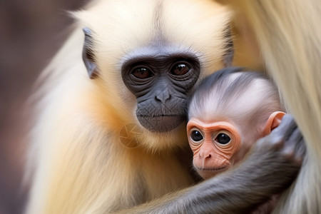 叶猴的母亲和孩子高清图片
