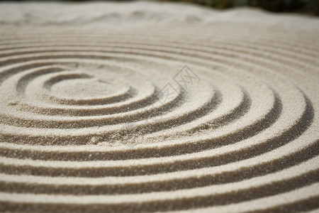 波特兰日本花园一圈圈的沙子设计图片