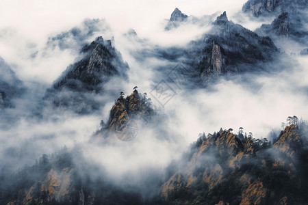 山间自然风景背景图片