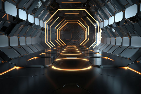 科幻战舰科技感太空舱设计图片