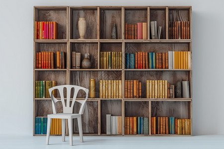 木质书柜家庭木质书架设计图片