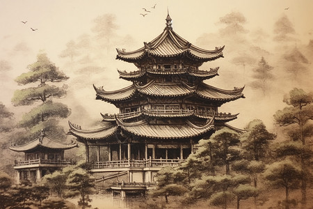 中式古典建筑风景图片