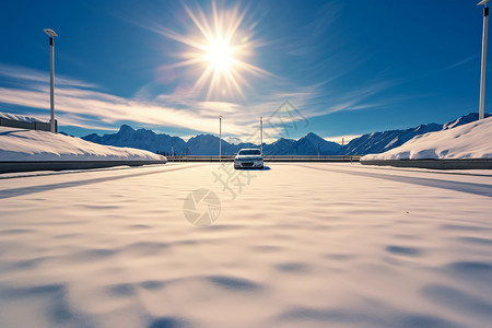 冬季户外美丽的雪地图片