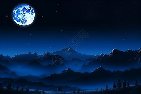 黄昏的月亮背景图片