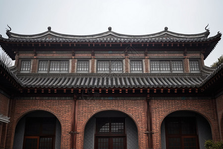 中式大型古建筑背景图片