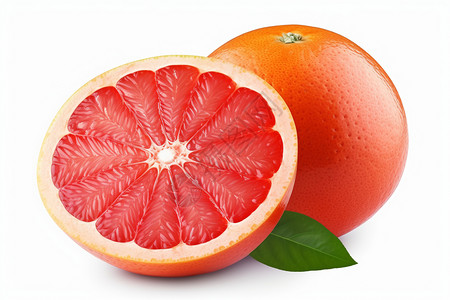 葡萄柚汁白色背景上的柚子设计图片
