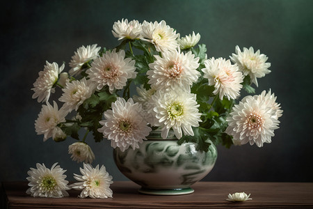 一朵白色菊花漂亮的白色菊花设计图片