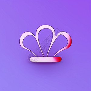 心脏logo贝壳紫色渐变商标插画