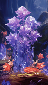 晶莹的水晶花背景图片
