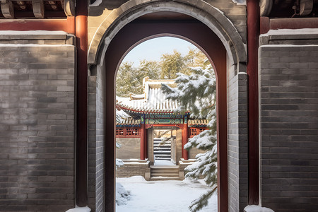 中国传统园林建筑背景图片
