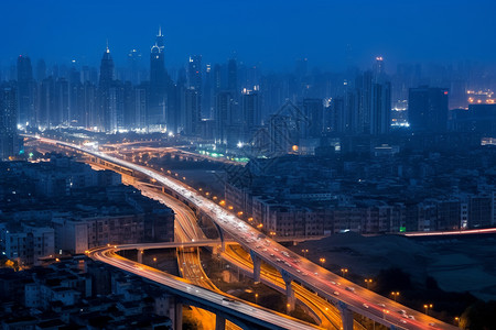 城市中心夜景背景图片