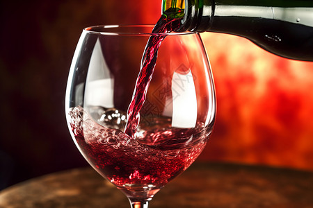 杯子里的红葡萄酒背景图片