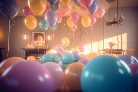 卡通气球彩色庆祝生日的气球设计图片
