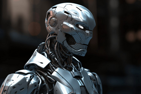 金属质感机器人背景图片