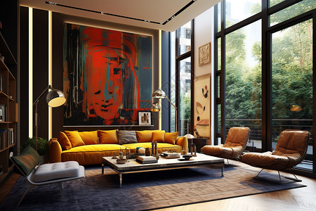 公寓内部现代时尚的家居设计设计图片